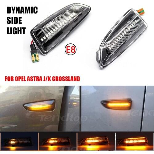 2pcs For Opel Astra J Astra J K Zafira C Insignia B Grandland X Dynamic LED Car Side Marker Lights Repeater Signal Lights