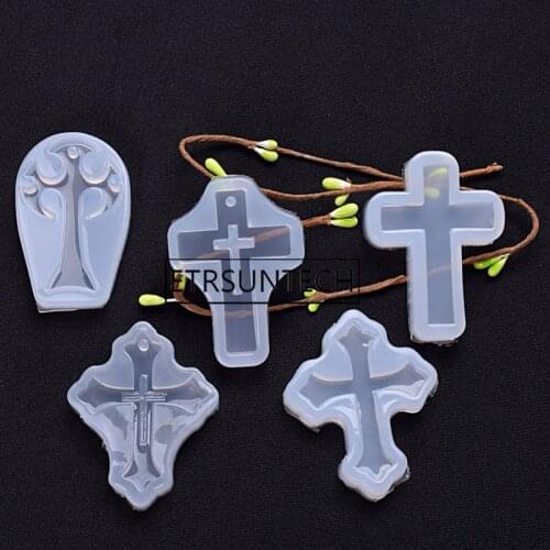 200pcs Cross Charms Pendant Silicone Mold Resin Silicone Cake Mould Craft Tool DIY Epoxy Resin Molds Jewelry
