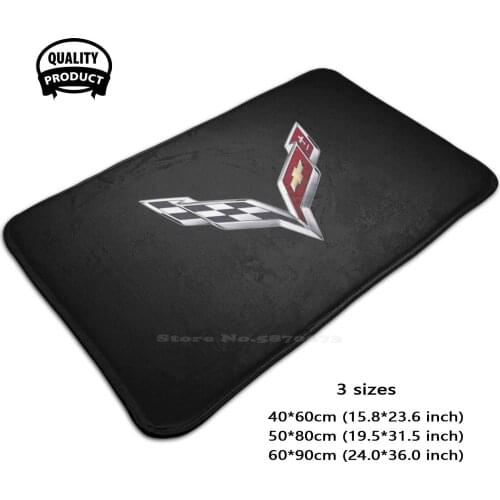 Chevrolet Corvette Car Logo 3D Soft Non-Slip Mat Rug Carpet Foot Pad