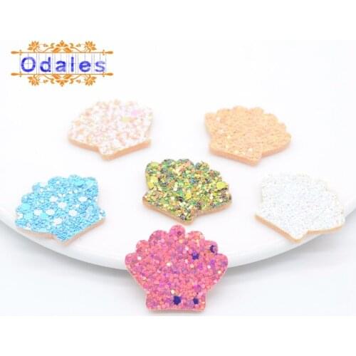 60Pcs/lots Shiny Shell Appliques DIY Crafts for Children Headwear Hair Clip Accessorie and Garment Accessoires