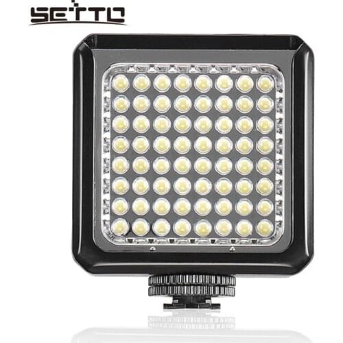 64 LED Camera Video Light Panel Mounted on DSLR DV Video Camera With Daylight 5600K Portable Dimmable Led Video Light