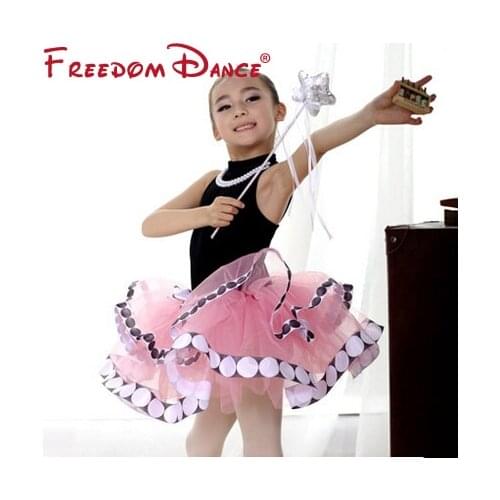 Clearance Sale Girls Pink Burgundy Colors Sleevelless Professional Ballet Dance Tutu Costume D031002 Children Performance Dress
