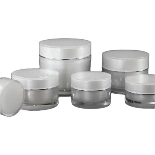 15g pearl white acrylic jar straight round cream jar for eye cream/day cream/essence/moisturizer plastic packing