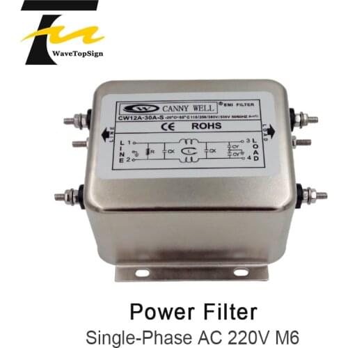CANNY WELL Power Filter CW12A-10A 20A 30A 40A 50A 60A 80A -S Signle AC 220v input Filter Connector Single Phase 220VAC