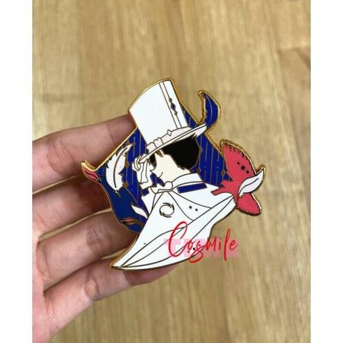 Cosmile Detective Conan Kid the Phantom Thief Kuroba Kaito Metal Badge Brooch Pin Pendant Collection Limited