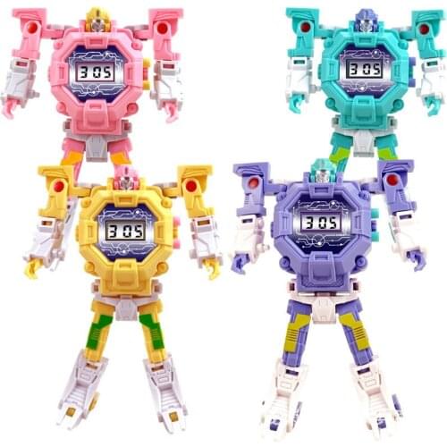 Children Watch 2019 New Fashion Deformation Electronic Kids Watches Toy The Robot Cartoon