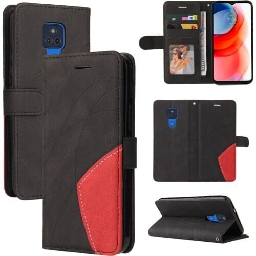 For Moto E7 Power E6S 2020 E5 Case Flip Wallet Splicing PU Leather Phone Cover Moto G Play 2021 G9 Plus G10 G50 G60 Cases Funda