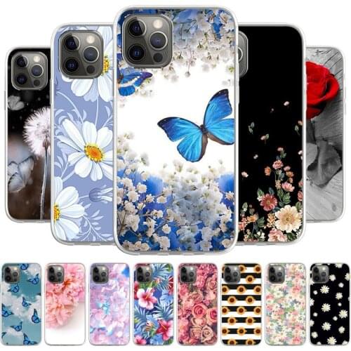 For Tecno Camon Spark 4 Air Lite Pouvoir 4 Pro Pop 3 Plus KC2 LC7 LC8 Shockproof Soft TPU Silicone Phone Case Flower Cover Shell