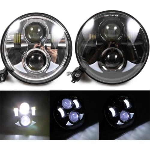Evomosa 5.75" 5-3/4" Motorcycle Projector 45W LED Lamp Headlight For Harley Sportster 883 1200 Iron 883 Dyna Street Bob FXDB