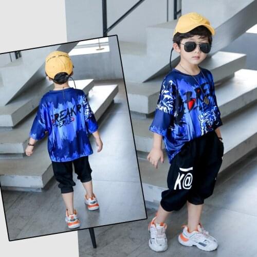 2020 Summer Boys Clothing Sets 3 4 5 6 7 8 9 10 11 Y Kids Clothes Casual Printed Short Sleeve T-shirt Shorts 2pcs Children Suit
