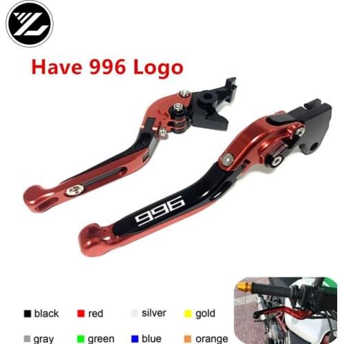 Have 996 Logo For DUCATI 996 SPS 996B 996R 996SPS 1999-2001 Motorcycle Adjustable Folding Extendable Motor Clutch Brake Levers