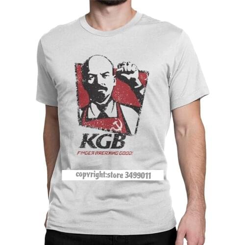 KGB Vladimir Lenin Men T Shirts USSR Russia Communism Marxism Socialism Vintage Tshirts Tops T Shirts Premium Cotton Gift