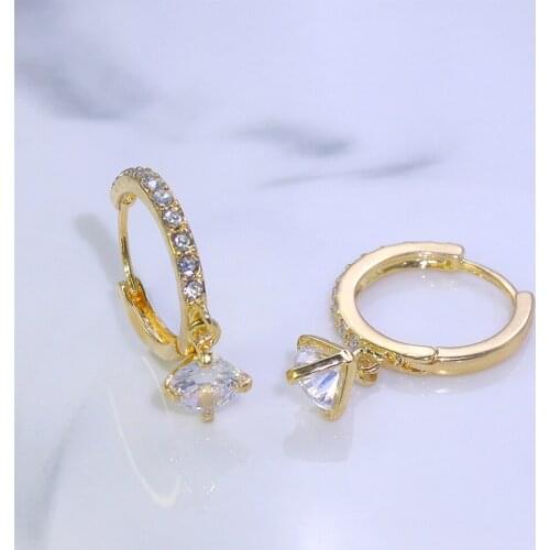 Classic Square Shape Women Stud Earring Full Paved CZ Zircon Stone Luxury Female Wedding Earring Jewelry New Arrival Item