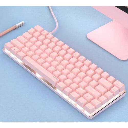 AJAZZ AK33 82 Keys Keyboard USB Type-C Wired Blue Red Switch Backlight Gaming Mechanical Keyboard For PC Computer Laptop