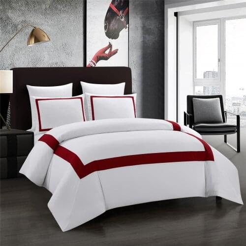 White Bedding Sets Duvet Cover Set Squares Lines Comforter Bedding Cover Pillowcase Bed Linen King Queen Bedclothes No Filler