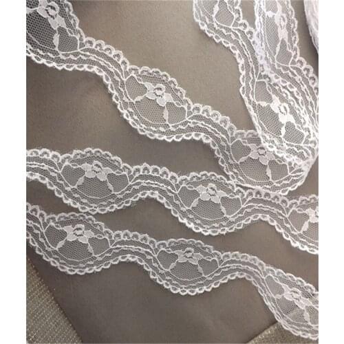 Width 36mm hot white 15yards Embroidered Net Lace Trim fabric Garment ribbon headband wedding party decoration DIY Accessories