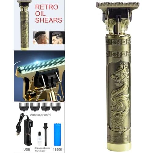Hair Clipper Electric Hair Trimmer Machine Vintage Engraving USB Rechargeable Shaving Machine for Barber Hair Cutting Styling