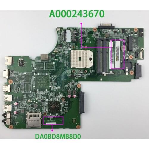 For Toshiba Satellite S75D L75D L75D-A Series A000243670 DA0BD8MB8D0 Laptop NoteBook Motherboard Mainboard Tested