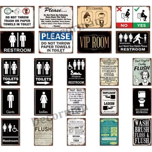 [ Mike86 ] TOILETS RESTROOOM VIP BATHROOM TIN Sign Retro Wall Posters iron Painting Gift art LTA-1734 20*30 CM
