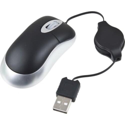 Portable Computer Notebook USB 2.0/1.1 Mouse Retractable Slim USB Optical Scroll Mouse for Laptop PC Optical Sensor 800dpi