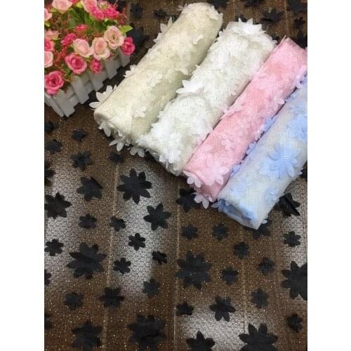 New Embroidery Three-dimensional Flower Fabric Lace Sequin Embroidery Fabric