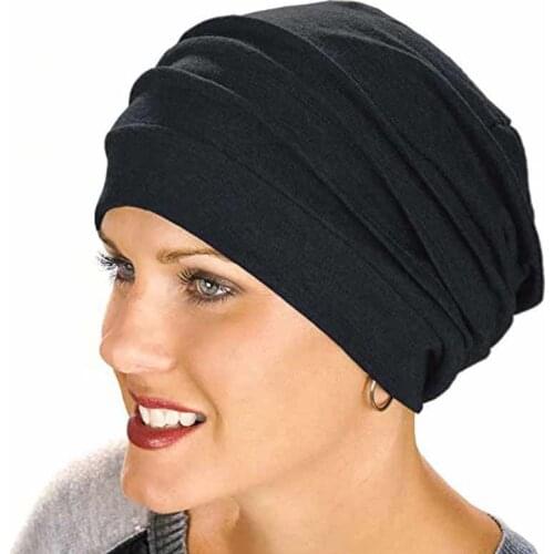 2021 New Elastic Fashion Turban Hat Solid Color Women Warm Winter Headscarf Bonnet Inner Hijabs Cap Muslim Hijab femme Wrap Head