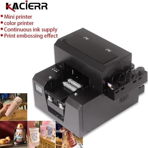 A4 UV Flat Cylindrical Inkjet Printer is used for pattern printing on phone shell acrylic PVC card pen wood glass metal thermos