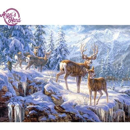 Full Diamond Embroidery winter 5D diy Diamond Painting elks,snow Cross Stitch,Diamond Mosaic Pattern Rhinestones decor