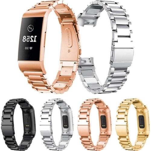 Stainless Steel Strap For Fitbit Charge 3 4 Smart Wristband Metal Bracelet Replacement Straps For Fitbit Charge 3 4 Correa Bands