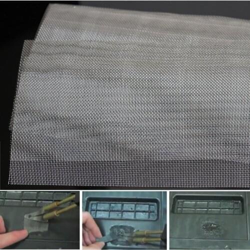 Mesh Grille Net Panels Universal Front Stainless Steel Glue Car Bumper Repairing Mouldings Fix