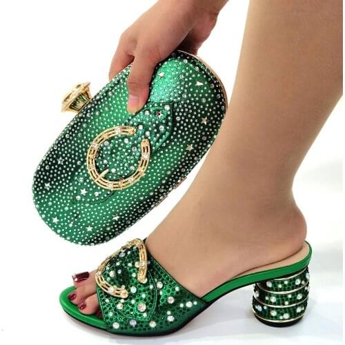 SItalian Varnished PU leather shoes with matching bags women high heel sandals shoes and bag to matching