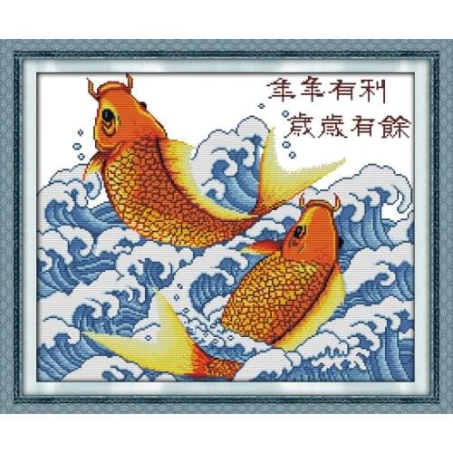 Good luck year after year cross stitch kit 14ct 11ct pre stamped canvas cross stitching embroidery DIY handmade needlework