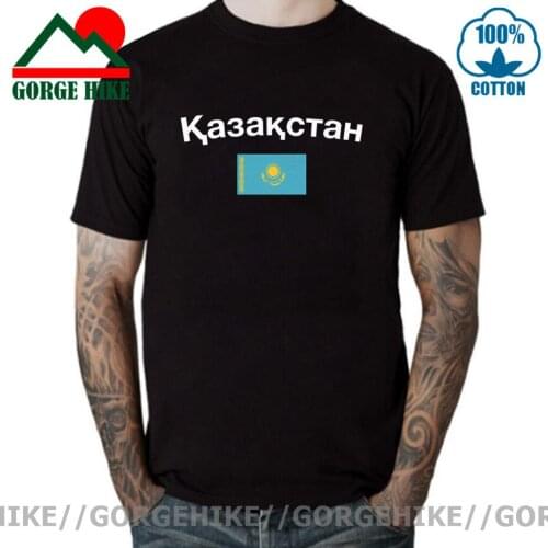 GorgeHike Kazakhstan Flag Men T Shirt Brand Clothing Fashion T-shirts For Man Clothing Tshirt O Neck High Quality Mens Male Tops