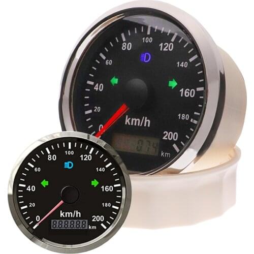 Waterproof 85mm GPS Speedometer 125 km/h 200km/h for Snowmobile Motorcycle ATV UTV Total Mileage Adjustable 12V 24V