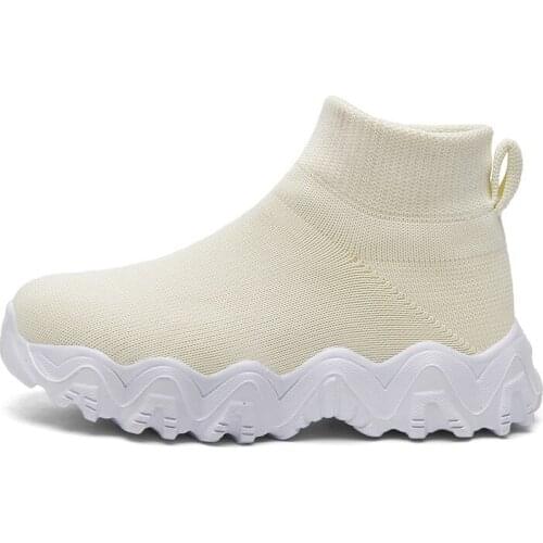 Parent-child Knitting Sneakers High-top Socks Shoes детские кеды 2021 Summer And Autumn Fashion Stretch Light Trend