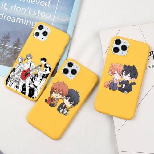 Japan Given Anime Fitted Music Gay Phone Case for iPhone 12 mini 11 Pro Max X XR XS 8 7 6s Plus Candy yellow Silicone Cases