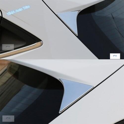 Lapetus Auto Styling Rear Tail Spoilers Spoiler Triangle Panel Cover Trim Fit For Honda Vezel HR-V 2014 - 2019 ABS Chrome