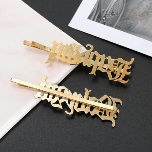 Babygirl Hair Pins Fashion Jewelry Old English Hair Clip Complementos Mujer Gold Color Headwear Bijoux Joia Noiva