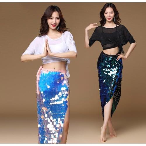 Belly Dance Costume Set Practice Clothes New Sexy Half-Length Hip Scarf Long Skirt Performance Costume Belly Dance Skirt DN9415