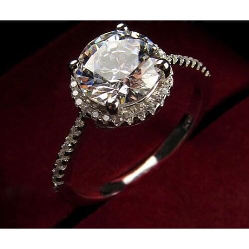 WYJZY Classic Gypsophila inlaid zircon ring engagement ring ladies jewelry ladies casual proposal wearing jewelry surprise gift