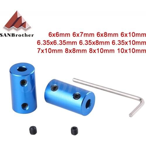 1pc D14L25 Aluminum Alloy Coupling Bore 6*6mm 6.35*8mm 8*10mm 3D Print Part Blue Flexible Shaft Coupler Screw Part Stepper Motor