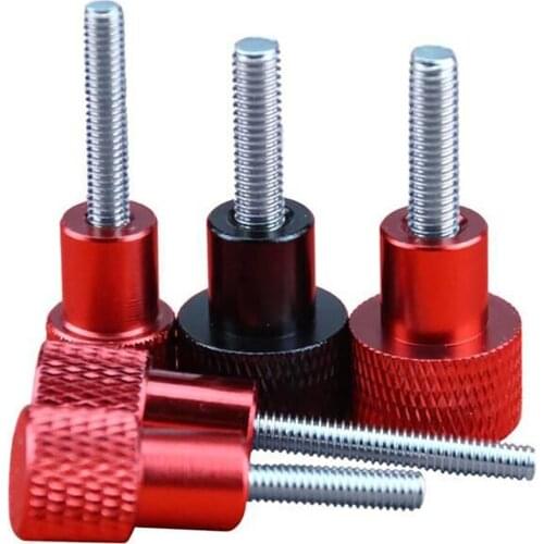 1Pcs M3 M4 Aluminium Alloy Stainless Knurled Thumb Screw Hand Grip Knob Step Bolt Screws Red Black White