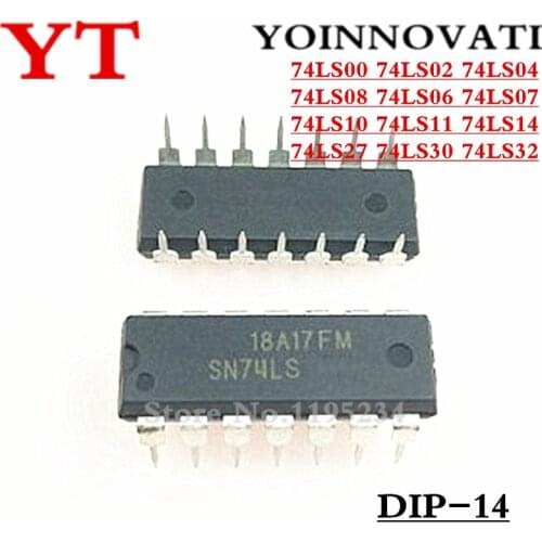 100pcs 74LS00 74LS02 74LS04 74LS08 74LS06 74LS07 74LS10 74LS11 74LS14 74LS27 74LS30 74LS32 DIP-14