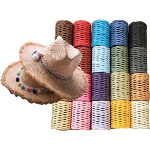 100% Raffia Straw Yarn Popular Summer Crochet Sun Hat Yarn for Handmade Handbags New Knitting Hat Yarn 200meters/roll