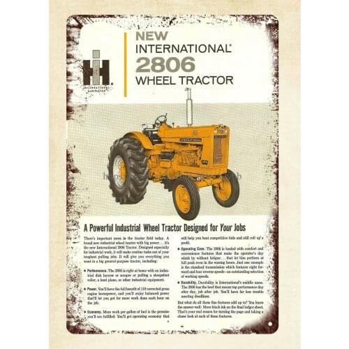 1964 IH 2806 Industrial International Harvester Case tractors metal tin sign