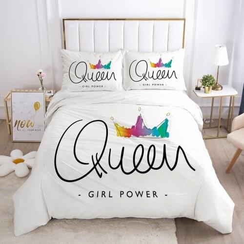 3D Bed Linens Bedding Set Duvet Cover Sets Quilt/Comforter Covers Pillow Case King Queen Single Size Letter Design Home Textile