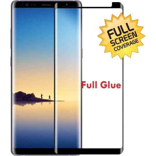 3D Full glue Glass For Samsung Galaxy S9 S8 Plus Note 8 9 Glass 3D Full glue Tempered Glass for Note 9 Screen Film Case Friendly