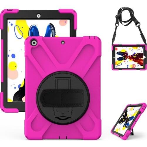 Case for 2020 IPad 10.2 Shockproof Heavy Duty Rugged Cover 360 Rotating Hand Kickstand for IPad 10.2 7 7th 8 8Gen+Shoulder Strap
