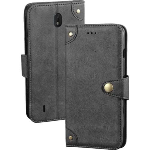 For Nokia C01 Plus Case Retro Magnetic Flip Wallet Leather Capa Case For Nokia C01Plus TA-1383 Cover Unique Metal Buckle Design