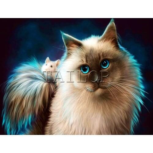 Cuadros full square embroidery Cross stitch dirll drawing mosaic 5d diamond painting kit set complet Colour mouse cartoons cat